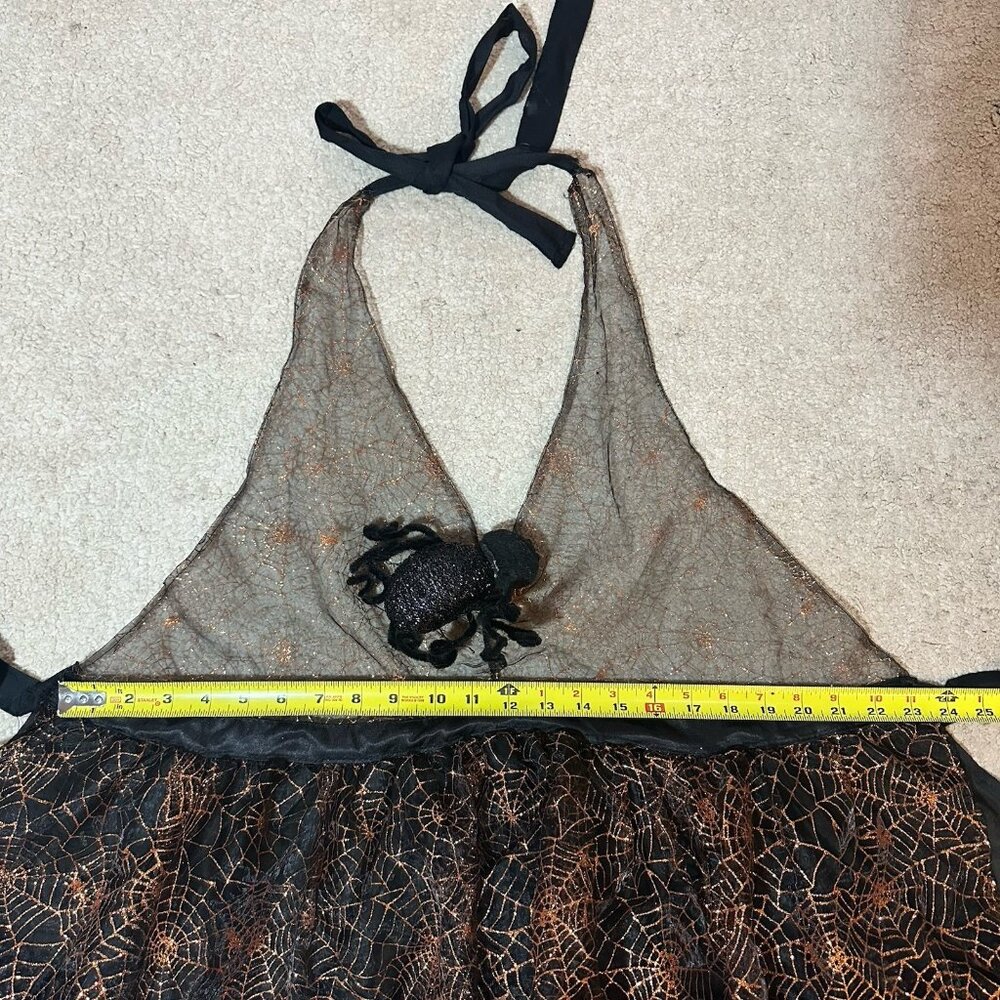 Halloween Witch Apron Women’s One Size Black And Orange Tie On Costume Flaw - Picture 7 of 13